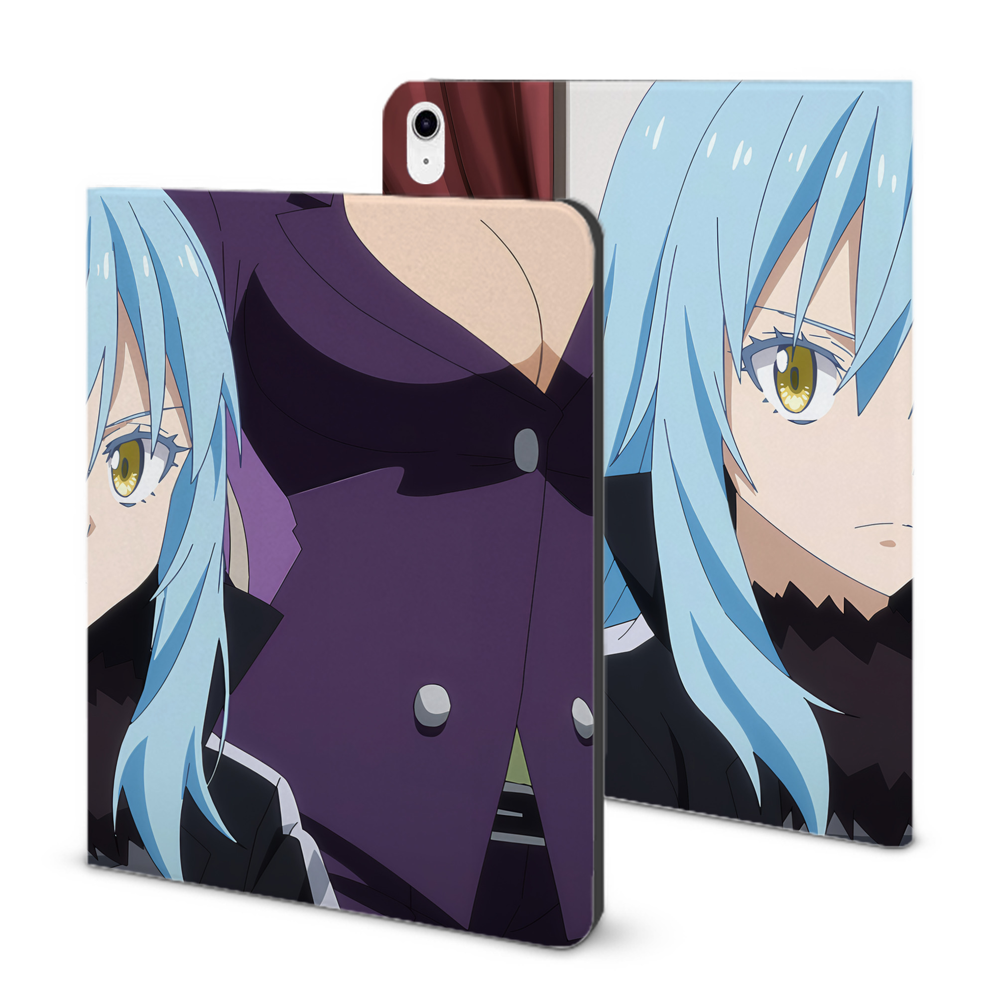 （画像用） 転スラ Regarding Reincarnated to Slime IPad ケース ブック型 PUレザー TPU 耐衝撃 軽量 薄型 ペン収納なし 全面保護 IPad 各モデル対応